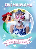 Zwemdiploma fotokaart Disney Ariel